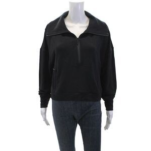 Tavi Womens Textured High Neck Long Sleeve Cropped Jacket Black Size S